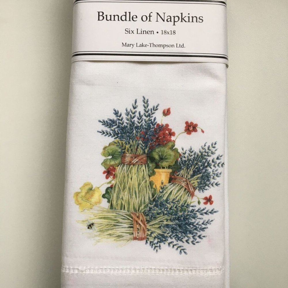 Bundle of 6 Linen Napkins Lavender Mary Thompson